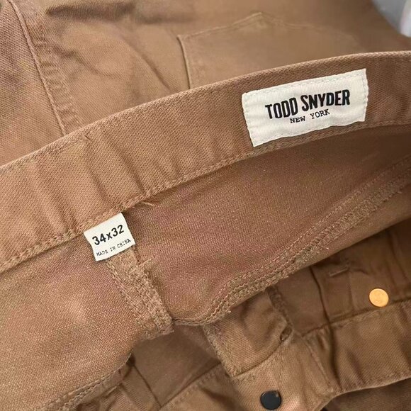 NWOT Todd Snyder SLIM FIT 5-POCKET CHINO Denim Jeans Mens 34x32 Caramel - Picture 5 of 10